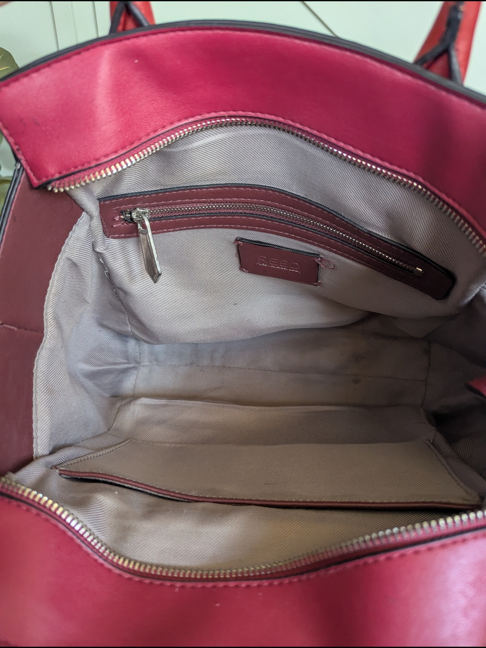 Reef Two-Tone Pink Leather Satchel with Detachable Strap - Picture 10 of 15